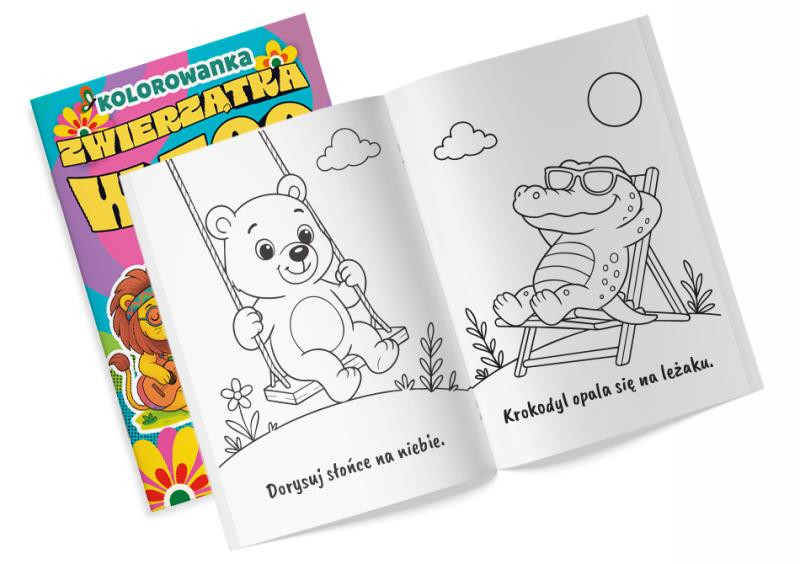 Kolorowanka hip Zwierzątka w zoo z naklejkami Martel